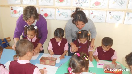 Egyptische woestijnschooltjes